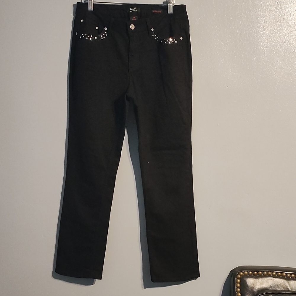 Earl Jeans Black Slim Boot with Stud Accents